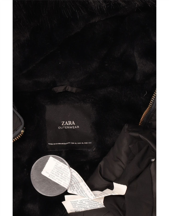 Женская стеганая куртка Zara UK 18 XL, черный полиэстер