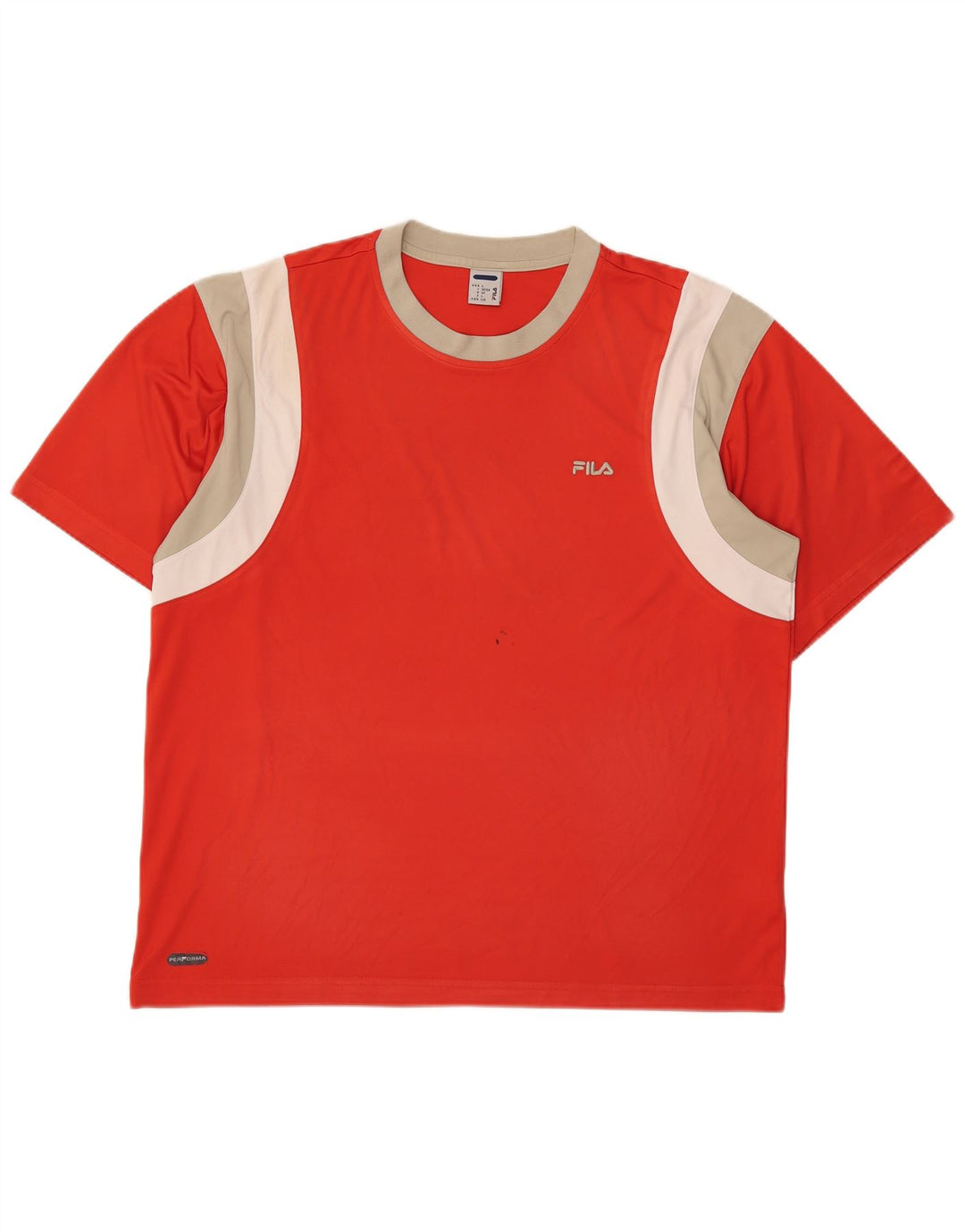 Мужская футболка Fila Top IT 52/54, большая красная, полиэстер с цветными блоками