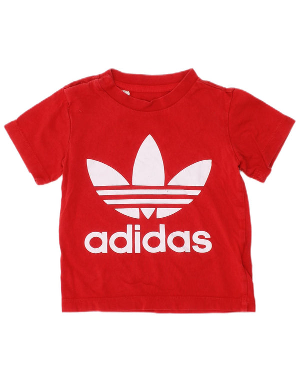 Футболка Adidas с рисунком для мальчиков 12–18 месяцев, красный хлопок