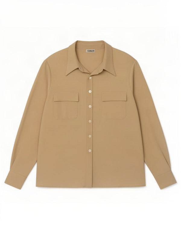 Cacharel Womens Military Shirt UK 14 Large Beige