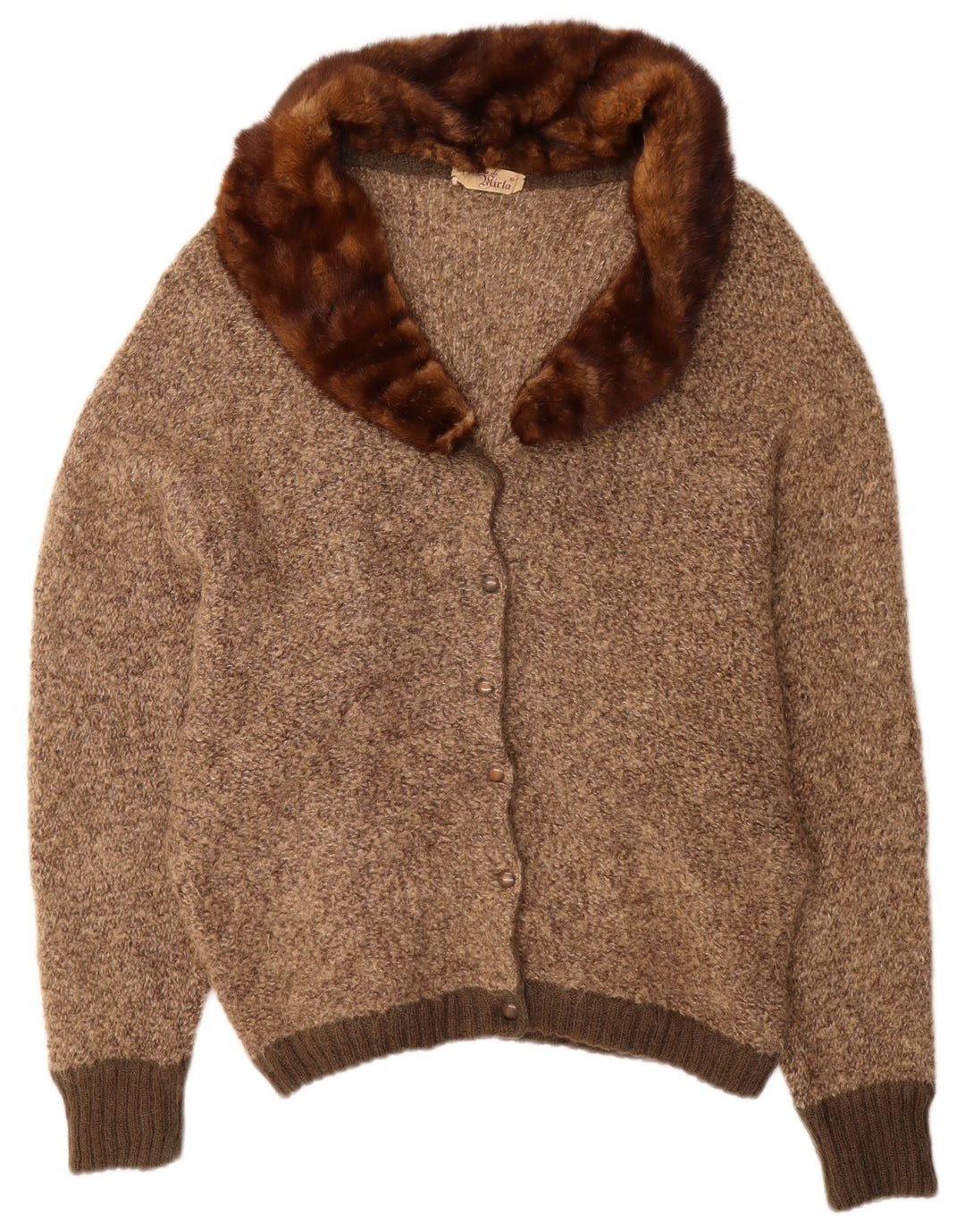 ВИНТАЖНЫЙ женский кардиган-свитер UK 18 XL Коричневый