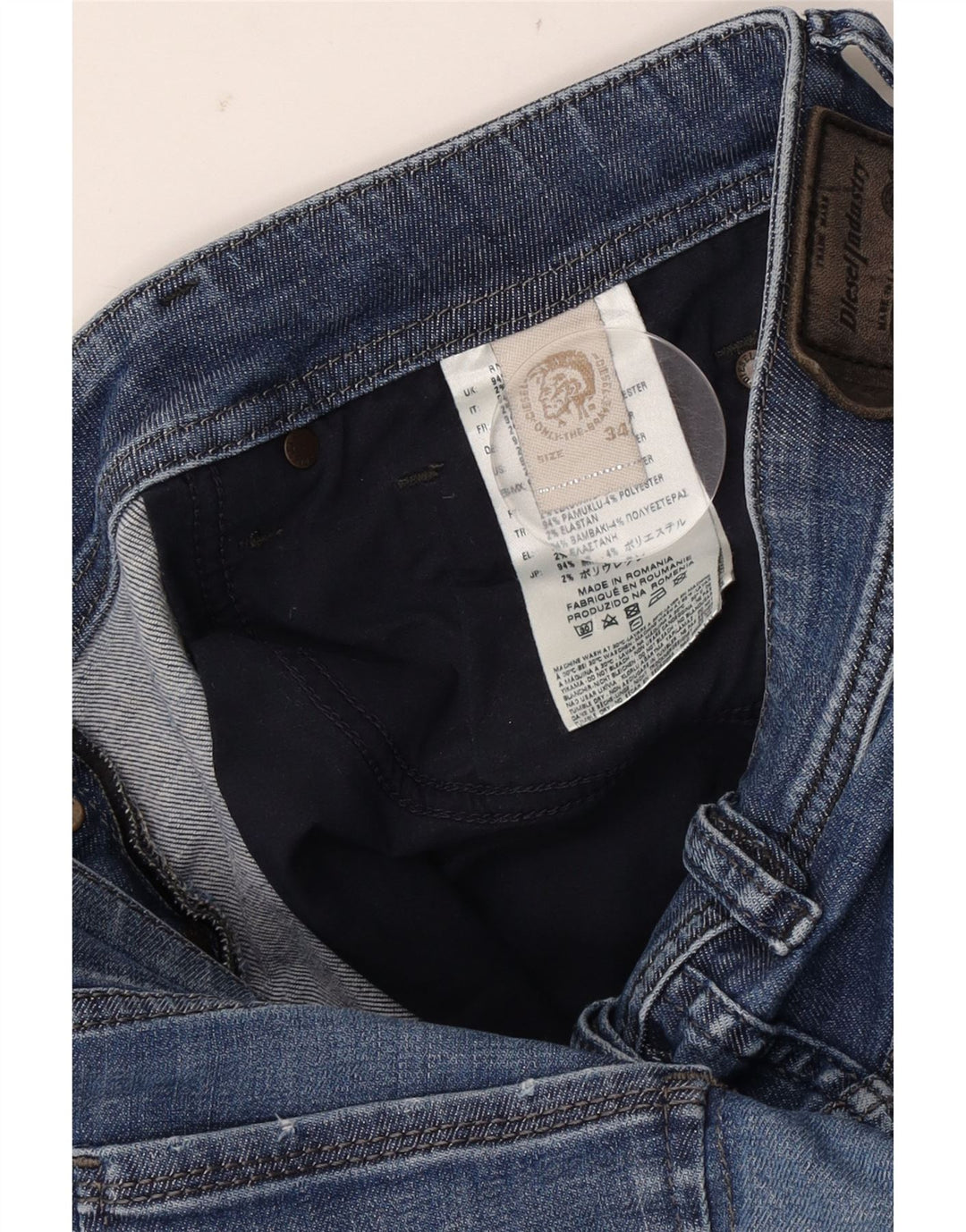 Мужские зауженные джинсы Diesel Thanaz W34 L30, синий хлопок