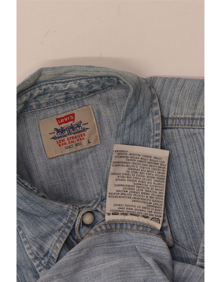 Мужская джинсовая рубашка Levi's, хлопок, большая синяя полоска