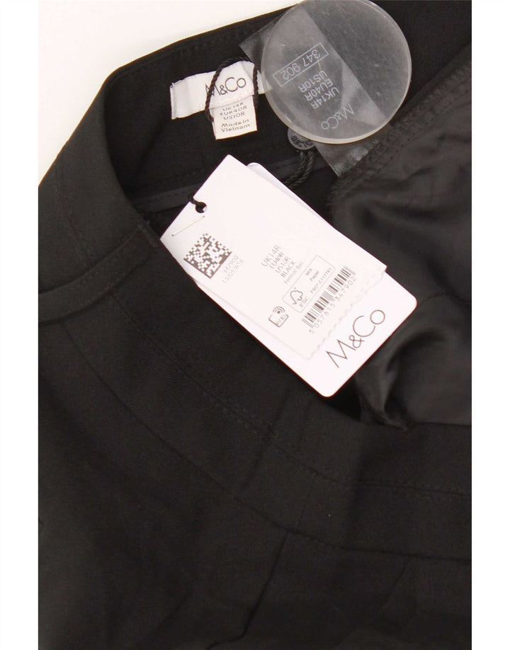 Женские брюки чинос M&Co Bootcut UK 14, большие размеры W32 L29, черный полиэстер