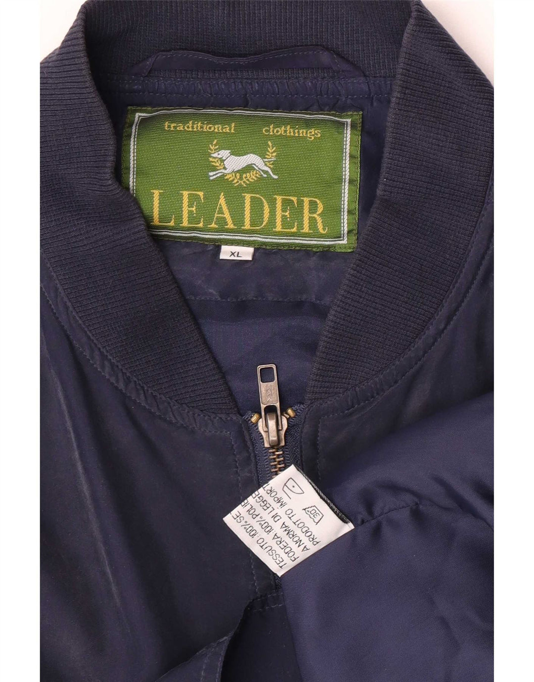 Мужской бомбер Leader UK 42 XL, темно-синий, шелковый