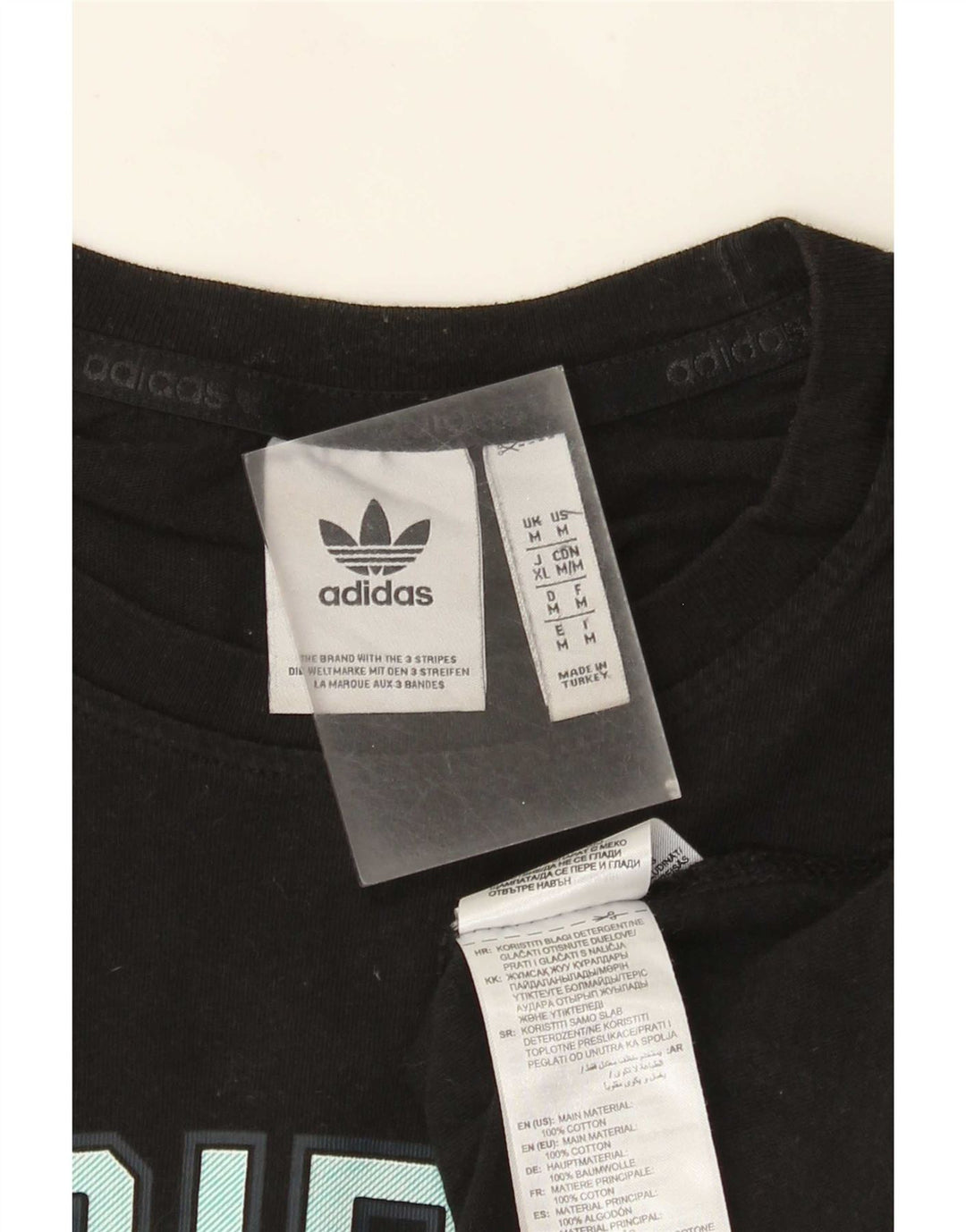 Мужская футболка с рисунком Adidas Top Medium Black Cotton