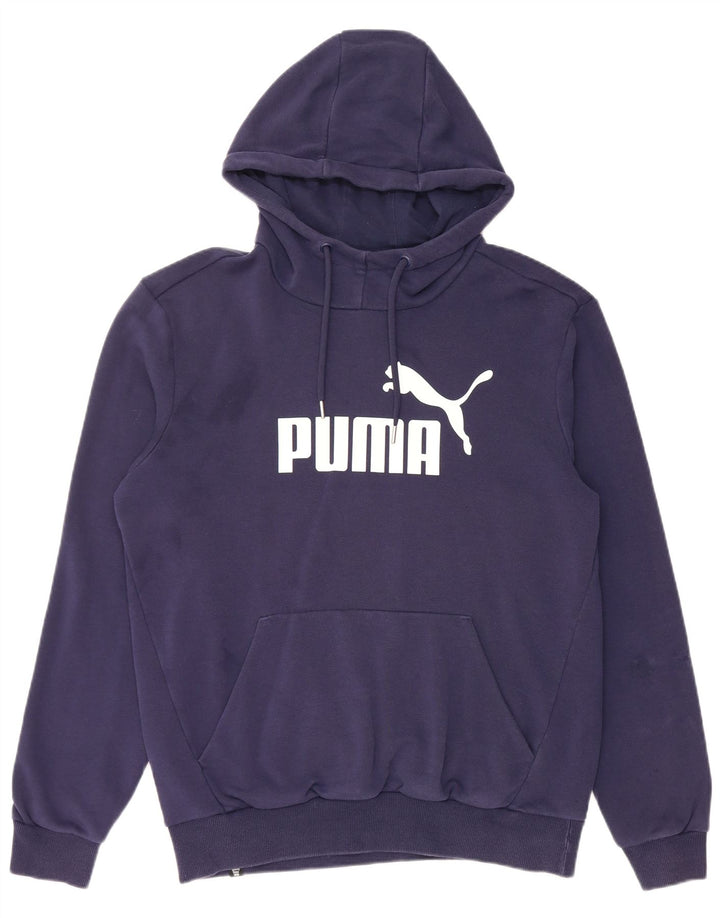 Мужской джемпер с капюшоном PUMA темно-синий, хлопок среднего размера