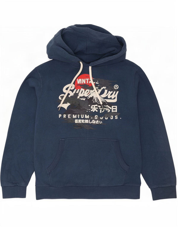 Мужской джемпер с капюшоном Superdry в винтажном стиле, размер XL, темно-синий, хлопок