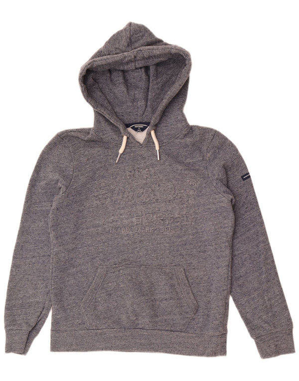 Женский джемпер с капюшоном Superdry UK 10, маленький серый хлопок с крапинками