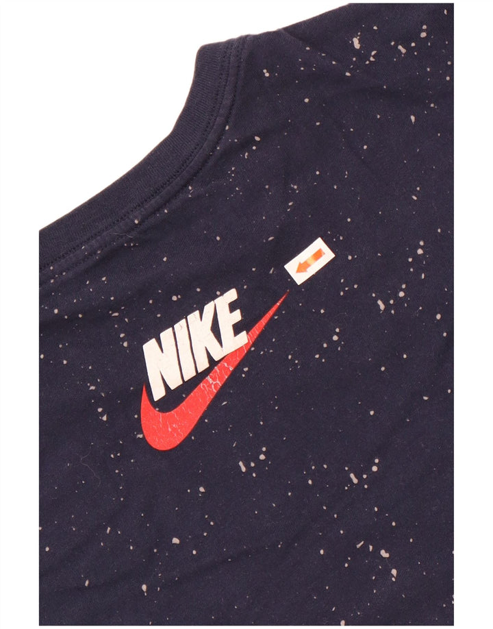 Мужская футболка с графикой Nike Athletic Cut, средний темно-синий, в крапинку