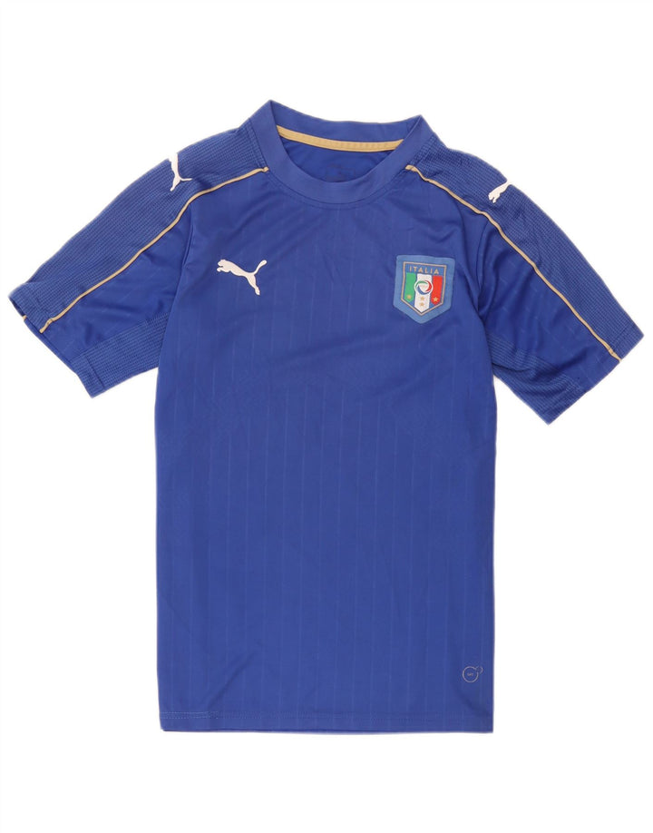 Puma Mens Italia Футболка с рисунком Верх среднего синего цвета из полиэстера