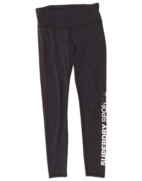 Женские леггинсы с рисунком Superdry UK 14, средний черный полиэстер