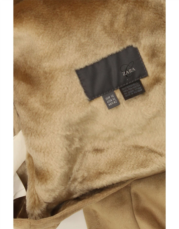 Мужская куртка-шерпа Zara UK 42 XL, бежевый полиэстер