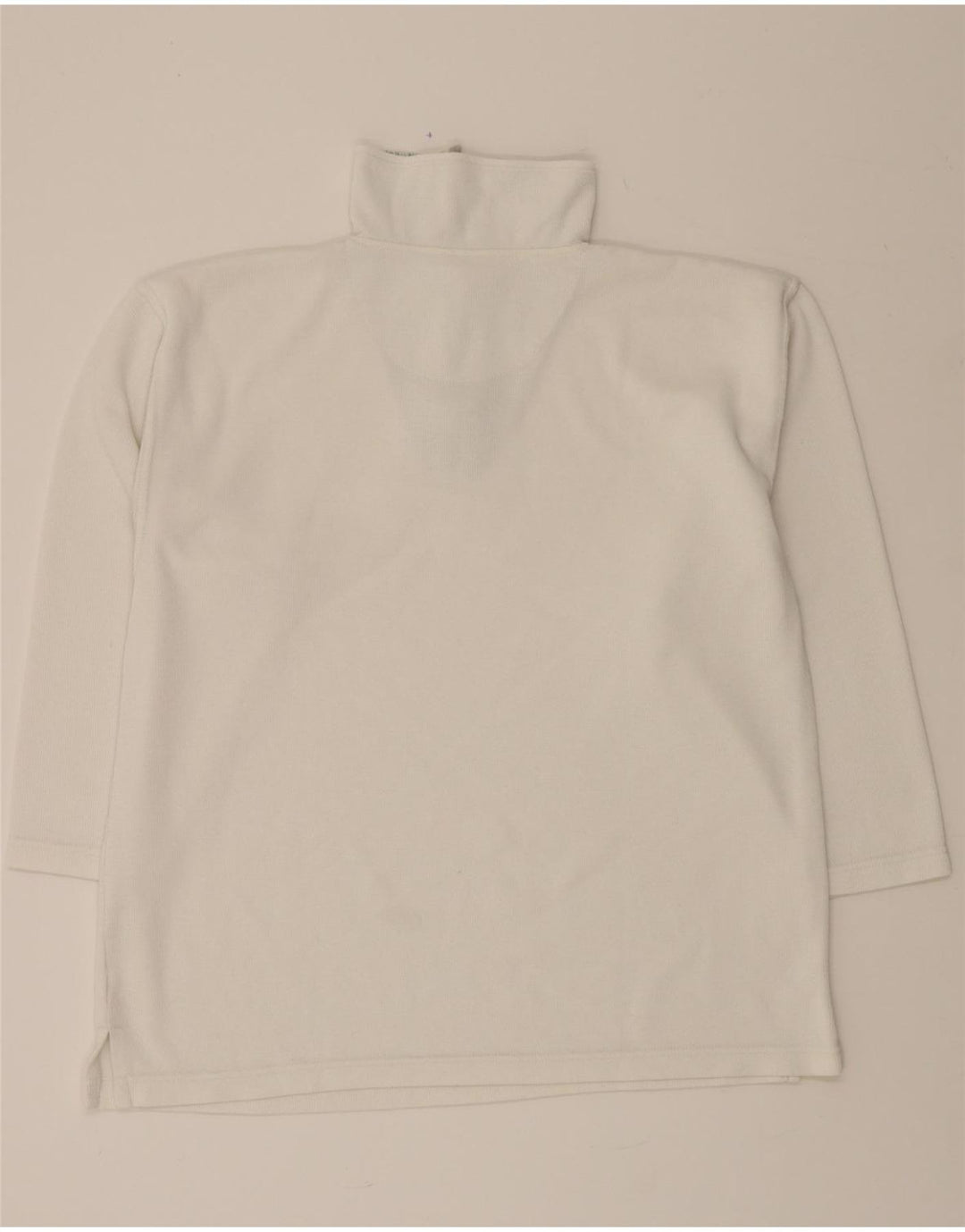 MICHELE BOYARD Mens Zip Neck Jumper Sweater Large White Vintage Michele Boyard and Second-Hand Michele Boyard from Messina Hembry 