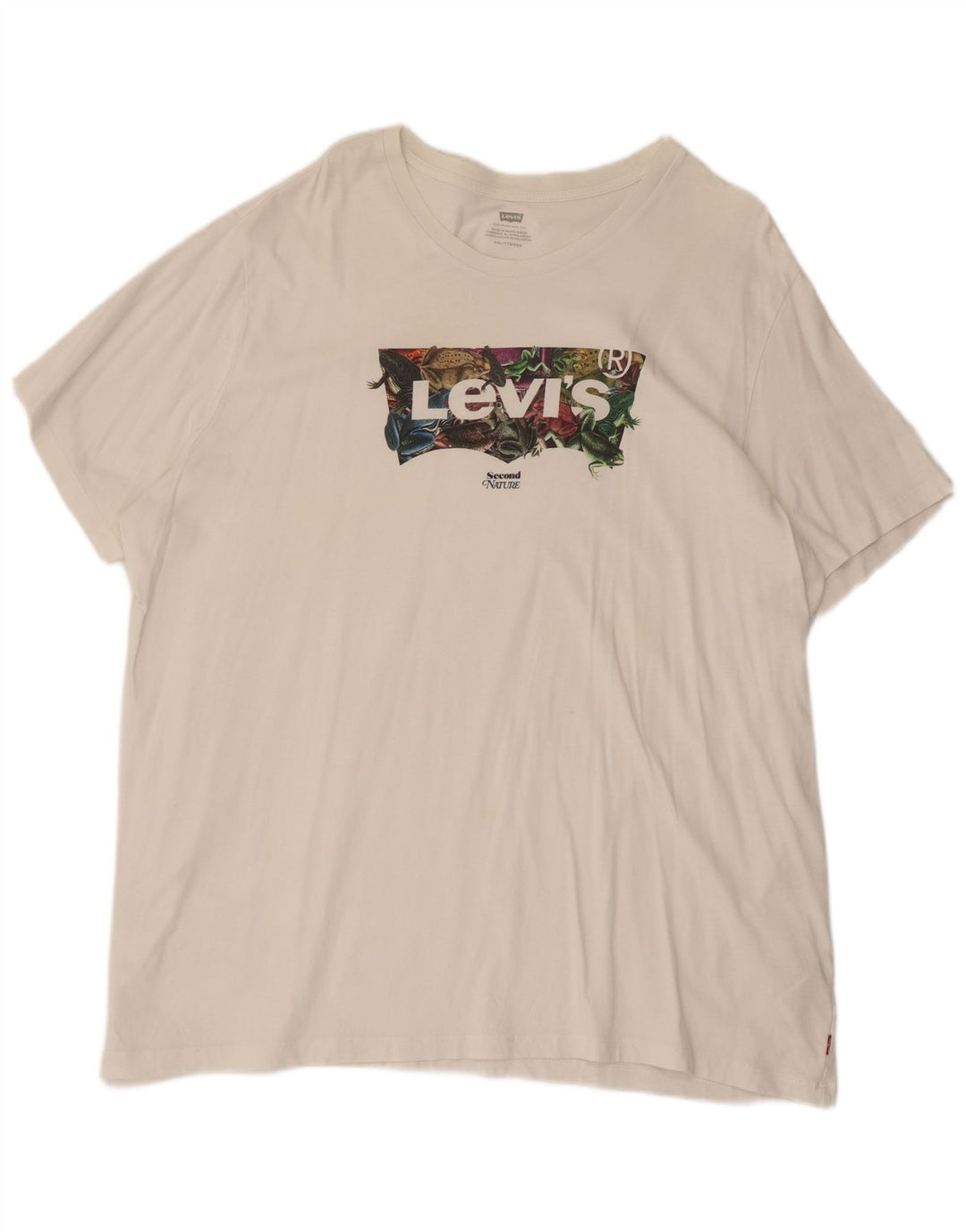 Женская футболка с рисунком Levi's, топ 2XL, белый хлопок