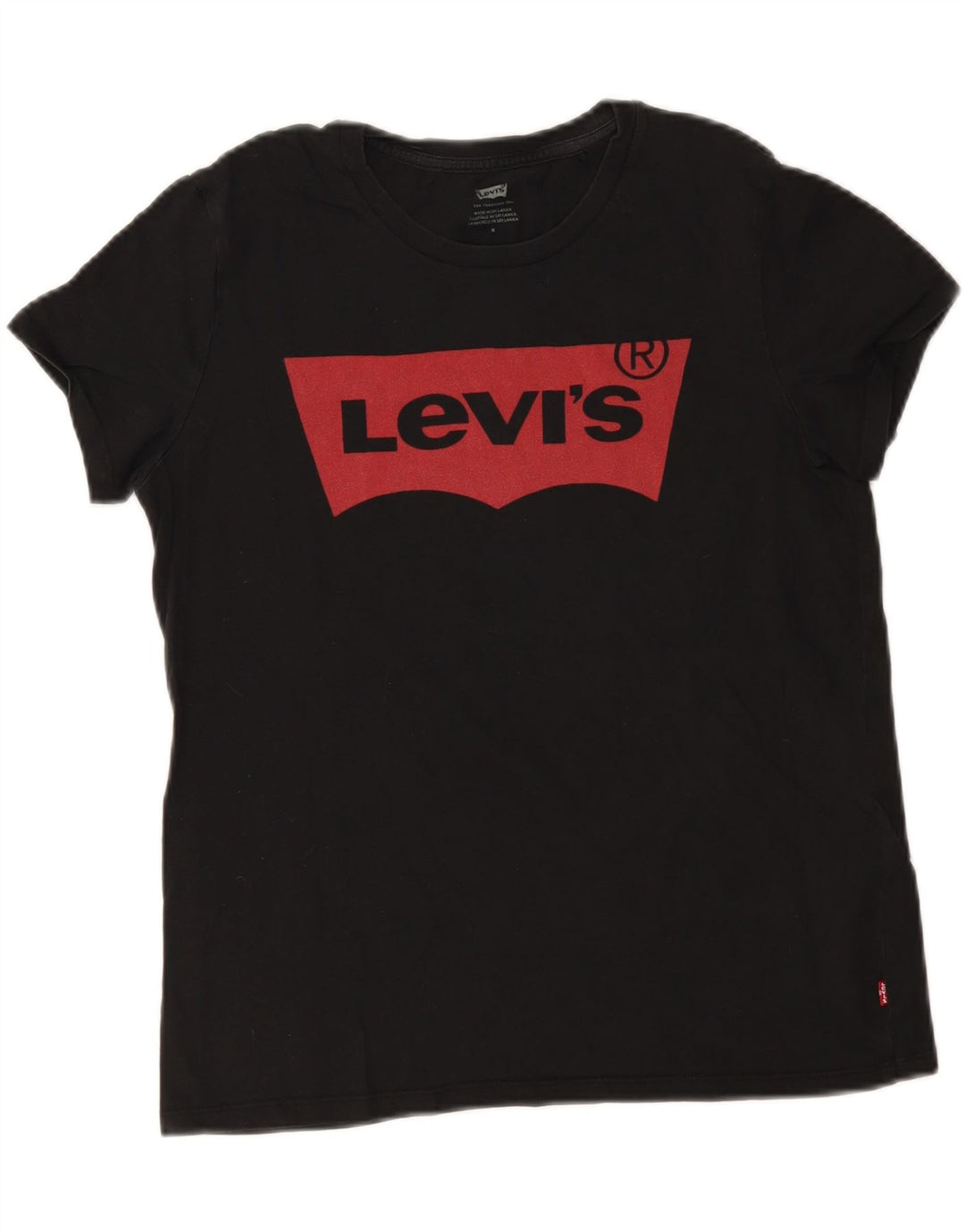 Женская футболка с рисунком Levi's Top UK 12, средний черный хлопок