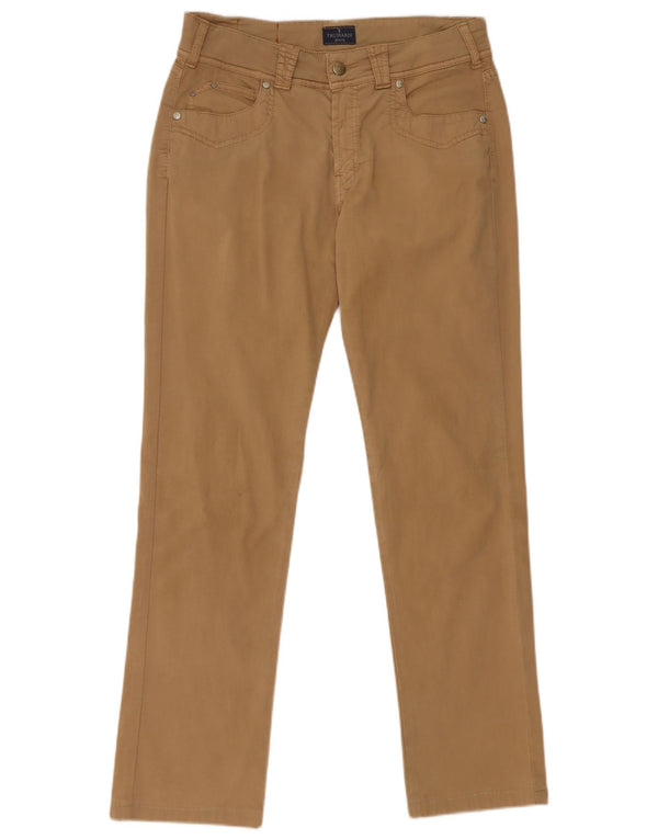 Trussardi Женские прямые повседневные брюки W29 L30 Бежевые хлопковые