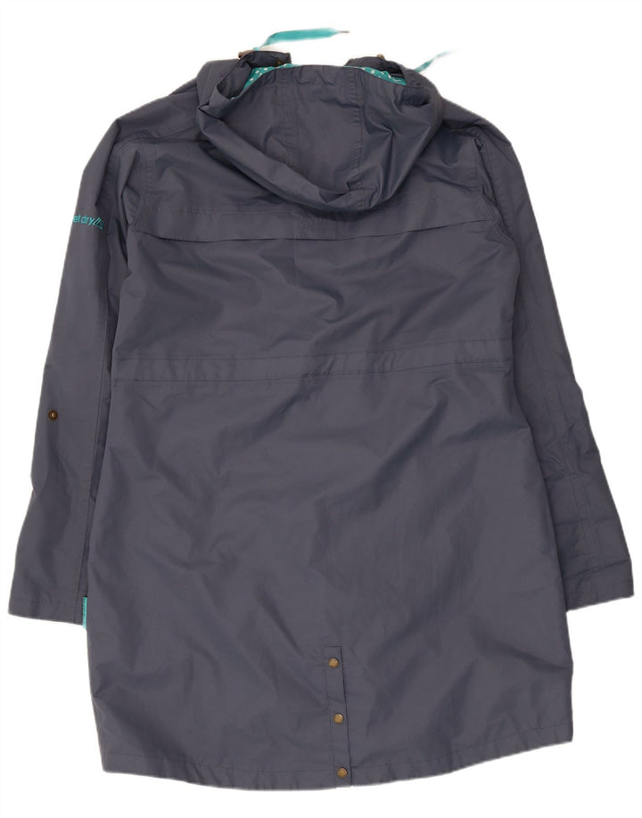 TARGET DRY Womens Hooded Raincoat UK 14 Medium Navy Blue Polyester