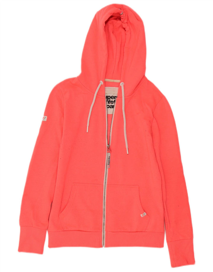 Женский свитер с капюшоном на молнии Superdry UK 10, маленький розовый полиэстер