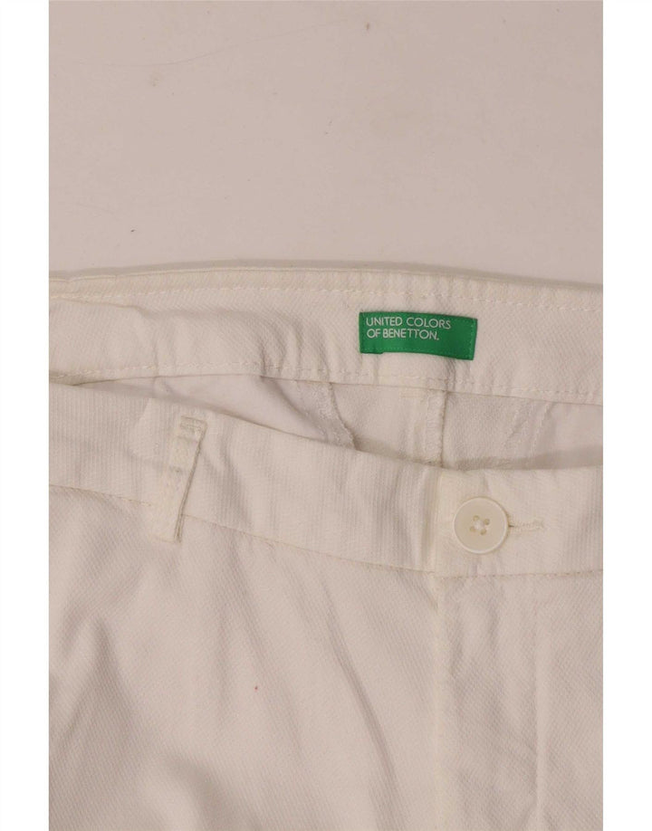 Женские прямые укороченные брюки Benetton W32 L25 белые