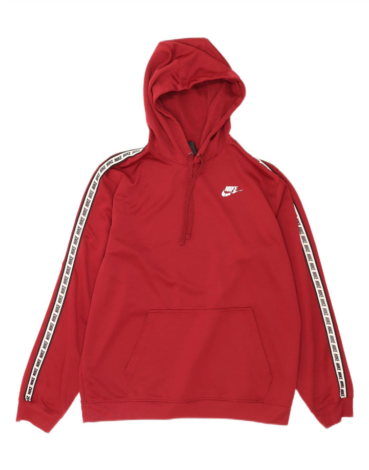 Мужской джемпер с капюшоном с графическим рисунком Nike, большой бордовый полиэстер