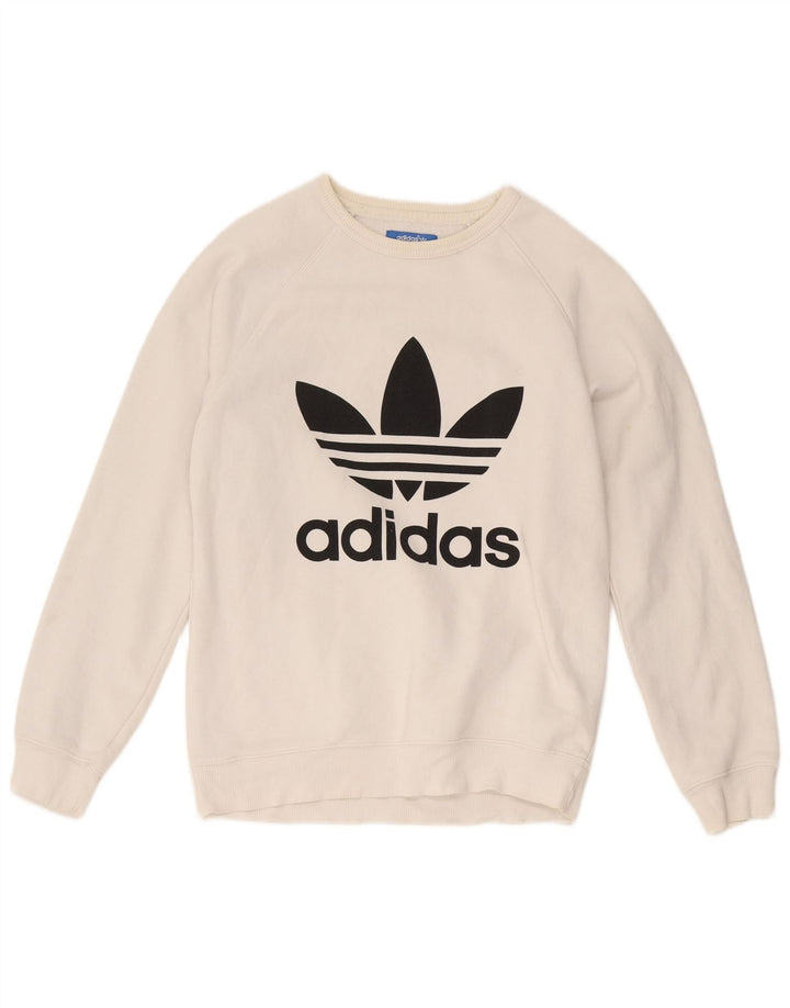 Мужской свитер с рисунком Adidas, маленький белый хлопковый джемпер