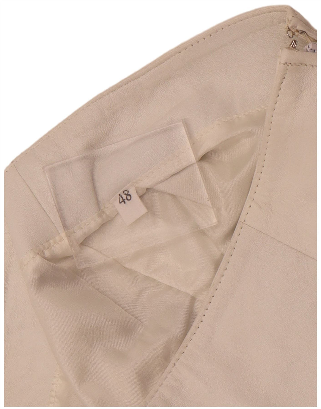 Винтажная женская кожаная юбка IT 48 XL W32 Белая