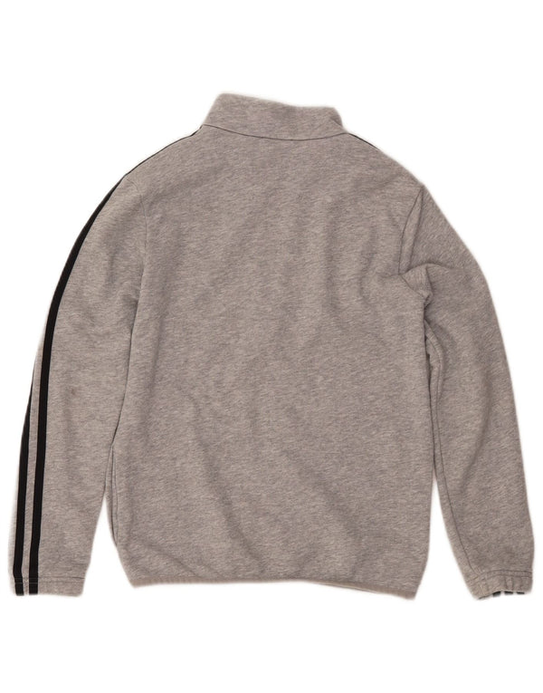 ADIDAS Boys Primegreen Tracksuit Top Jacket 9-10 Years Grey Cotton