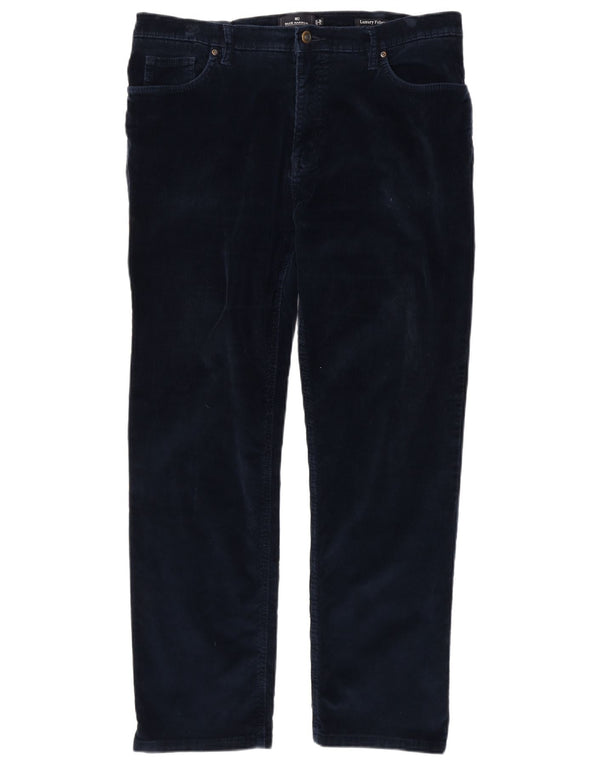 Мужские прямые вельветовые брюки Marks & Spencer Blue Harbour W36 L31 темно-синие