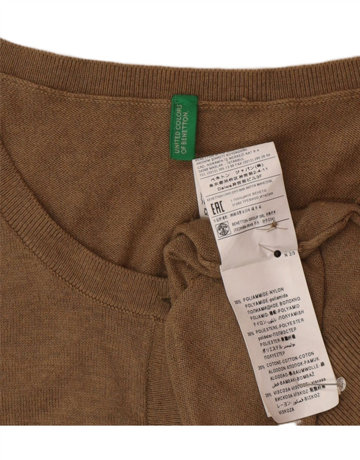 Женский кардиган Benetton UK 12 Средний Коричневый Полиамид