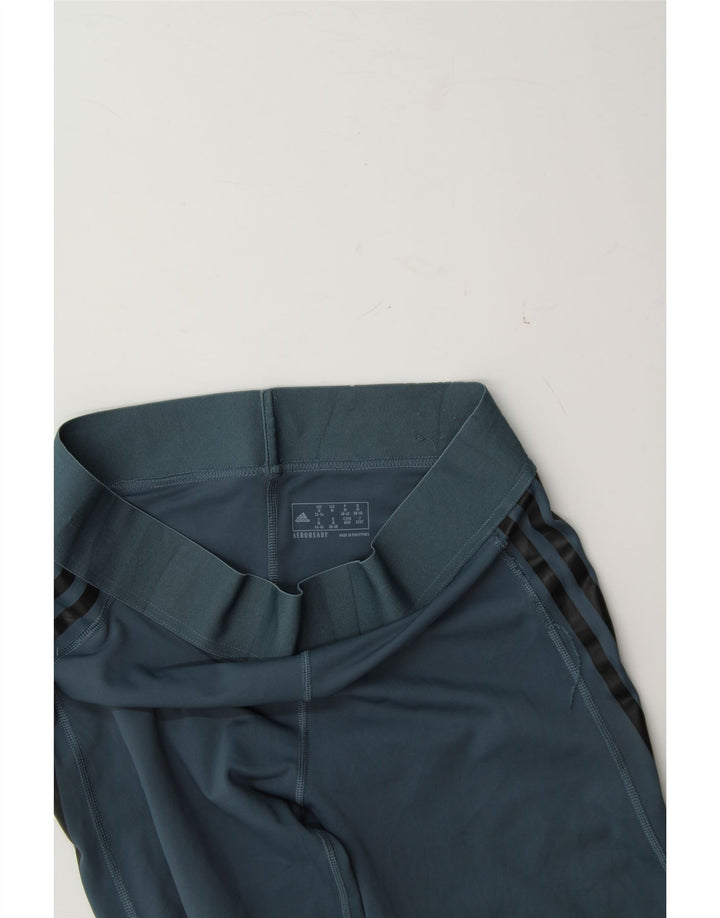 ADIDAS Womens Leggings UK 12/14 Medium  Blue Vintage Adidas and Second-Hand Adidas from Messina Hembry 