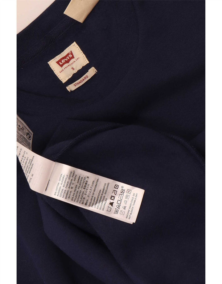 Мужской джемпер стандартного кроя с графикой Levi's, маленький, темно-синий, классический