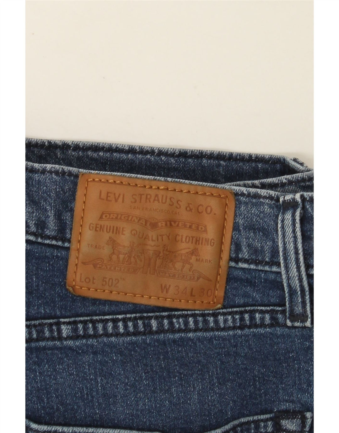 Мужские зауженные джинсы LEVI'S 502 W34 L30 синие, хлопок