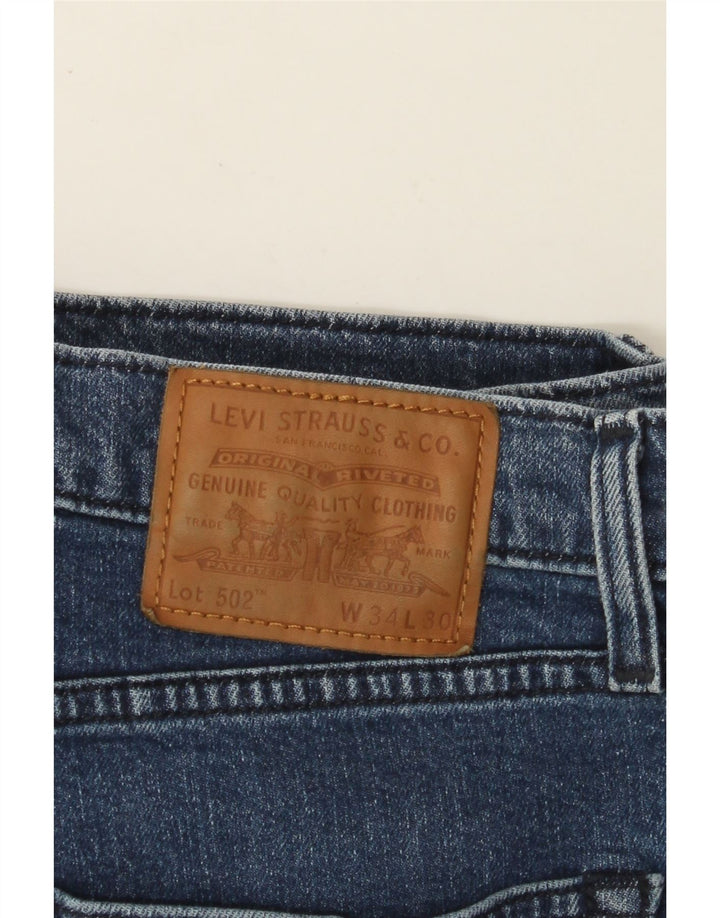Мужские зауженные джинсы LEVI'S 502 W34 L30 синие, хлопок