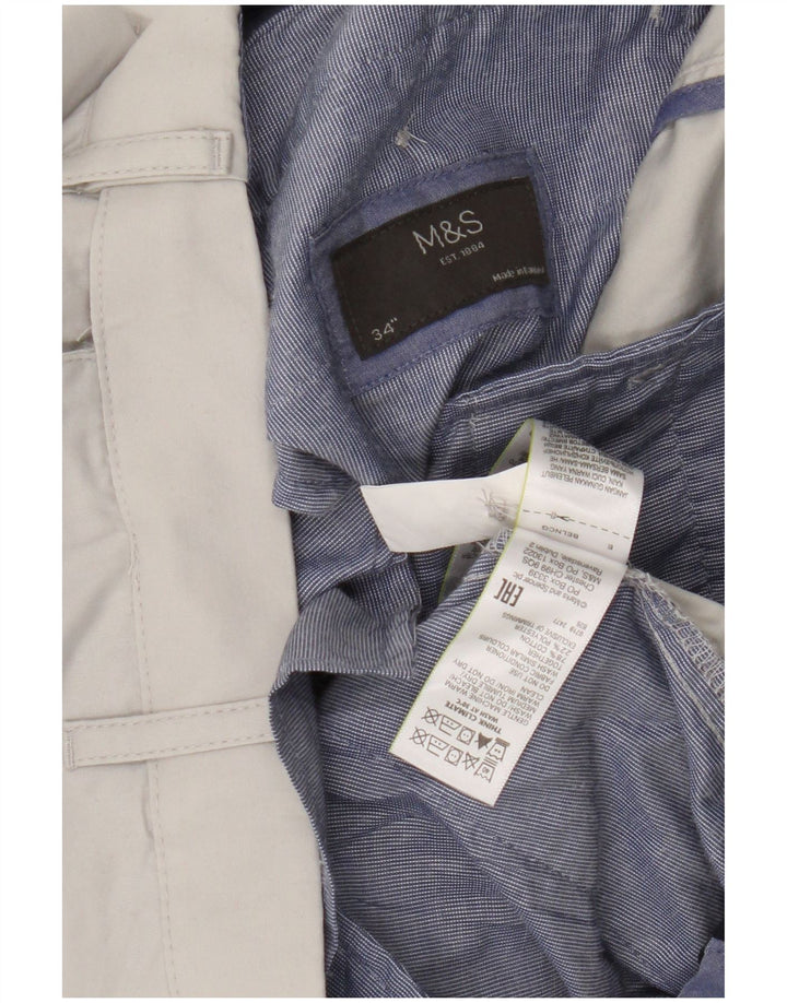 Мужские шорты чинос Marks & Spencer W34, большие, бежевые, хлопок