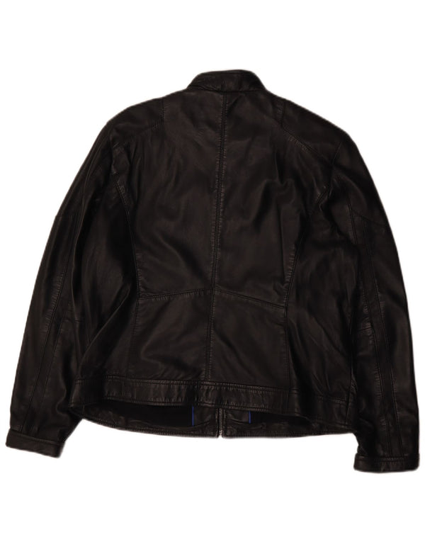 Винтажная женская кожаная куртка IT 44 Medium Black Leather