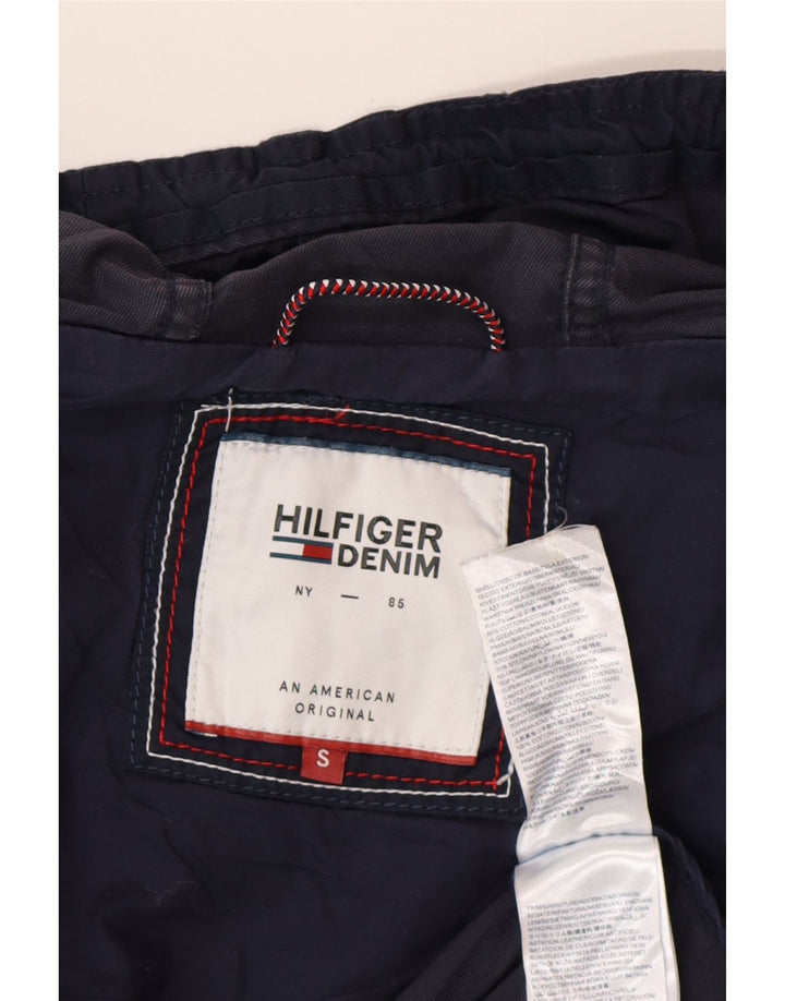 TOMMY HILFIGER Женская парка оверсайз с капюшоном UK 10, маленькая, темно-синяя
