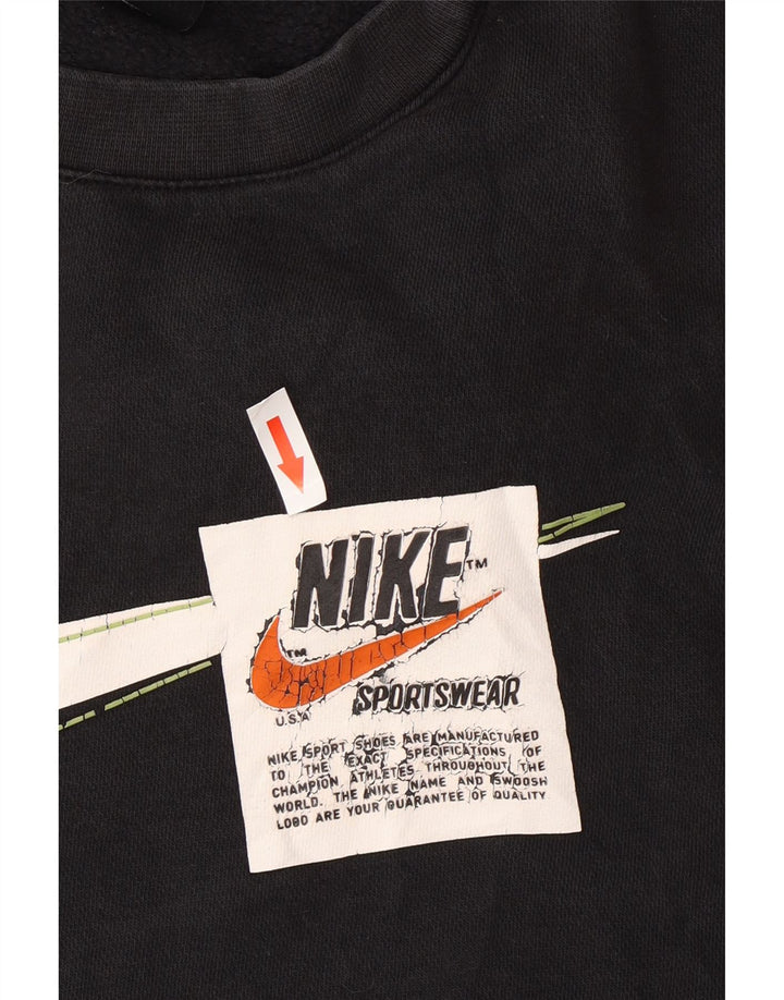Мужской свитшот с графикой Nike, средний черный хлопковый джемпер