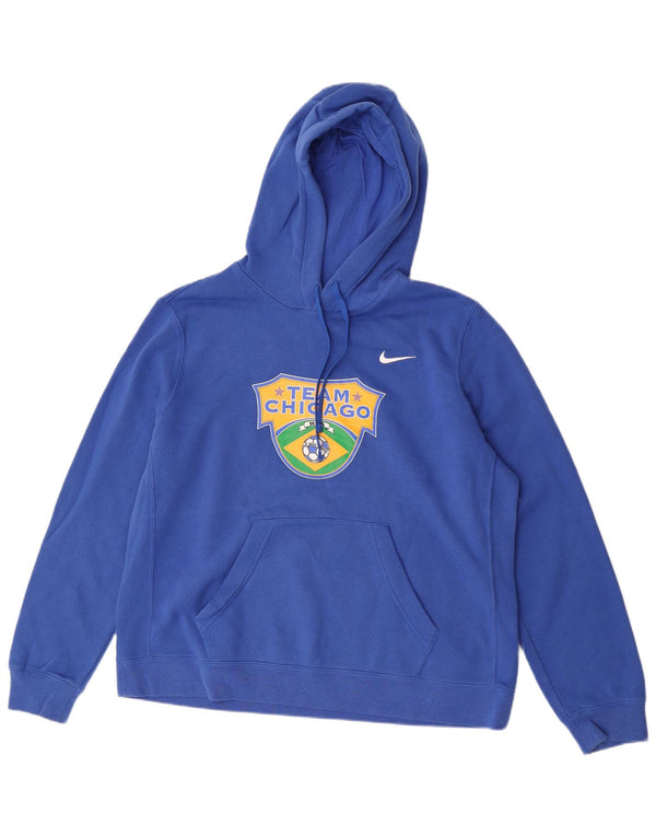 Мужская толстовка с капюшоном с рисунком Nike XL, синий хлопок