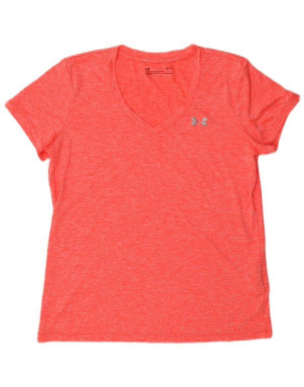 Женская футболка Under Armour Heat Gear Top UK 14, средний розовый в крапинку
