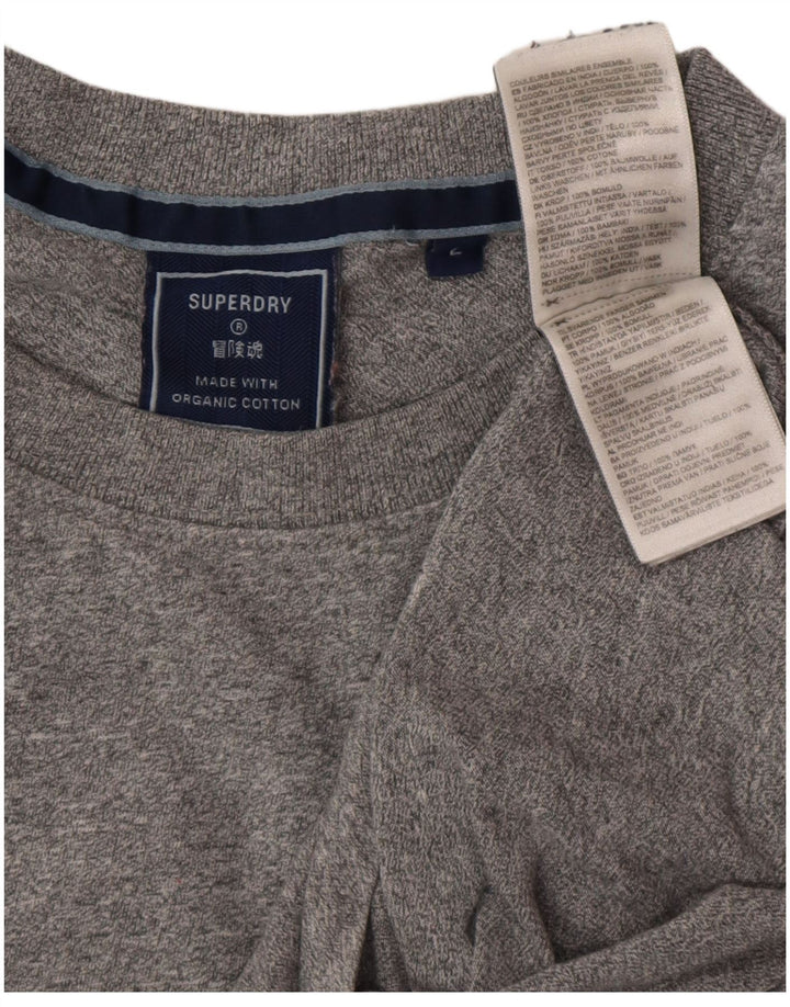Мужская футболка Superdry, большой серый хлопок с крапинками