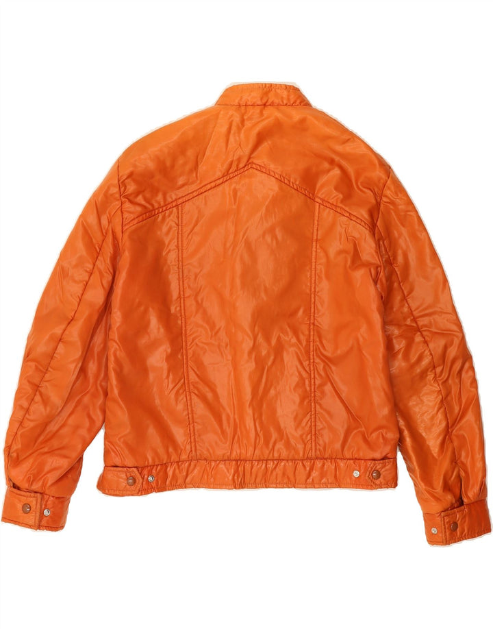 VINTAGE Womens Bomber Jacket UK 16 Large Orange Nylon Vintage Vintage and Second-Hand Vintage from Messina Hembry 