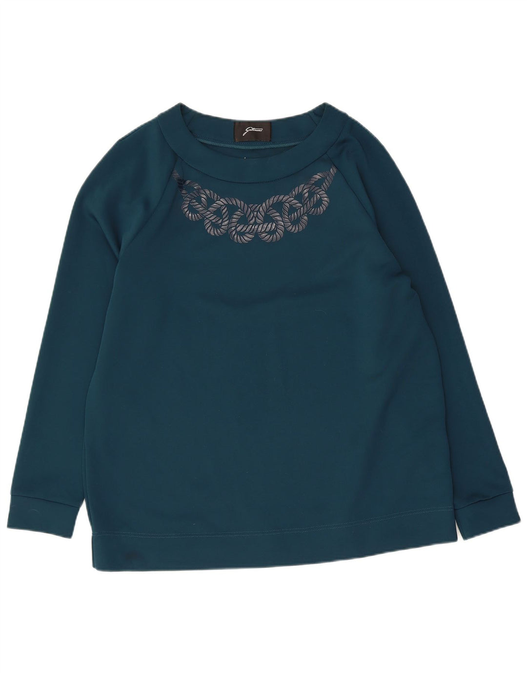 GATTINONI Женский свитер с рисунком UK 14, большой синий полиэстер