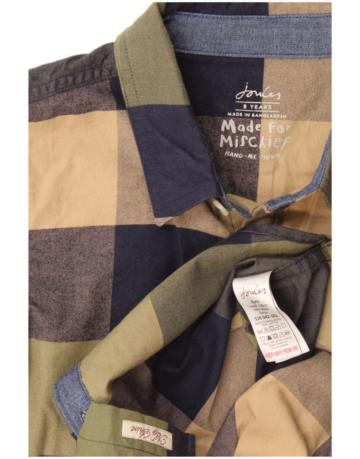 Рубашка Joules для мальчиков 7–8 лет, хлопковая разноцветная клетка