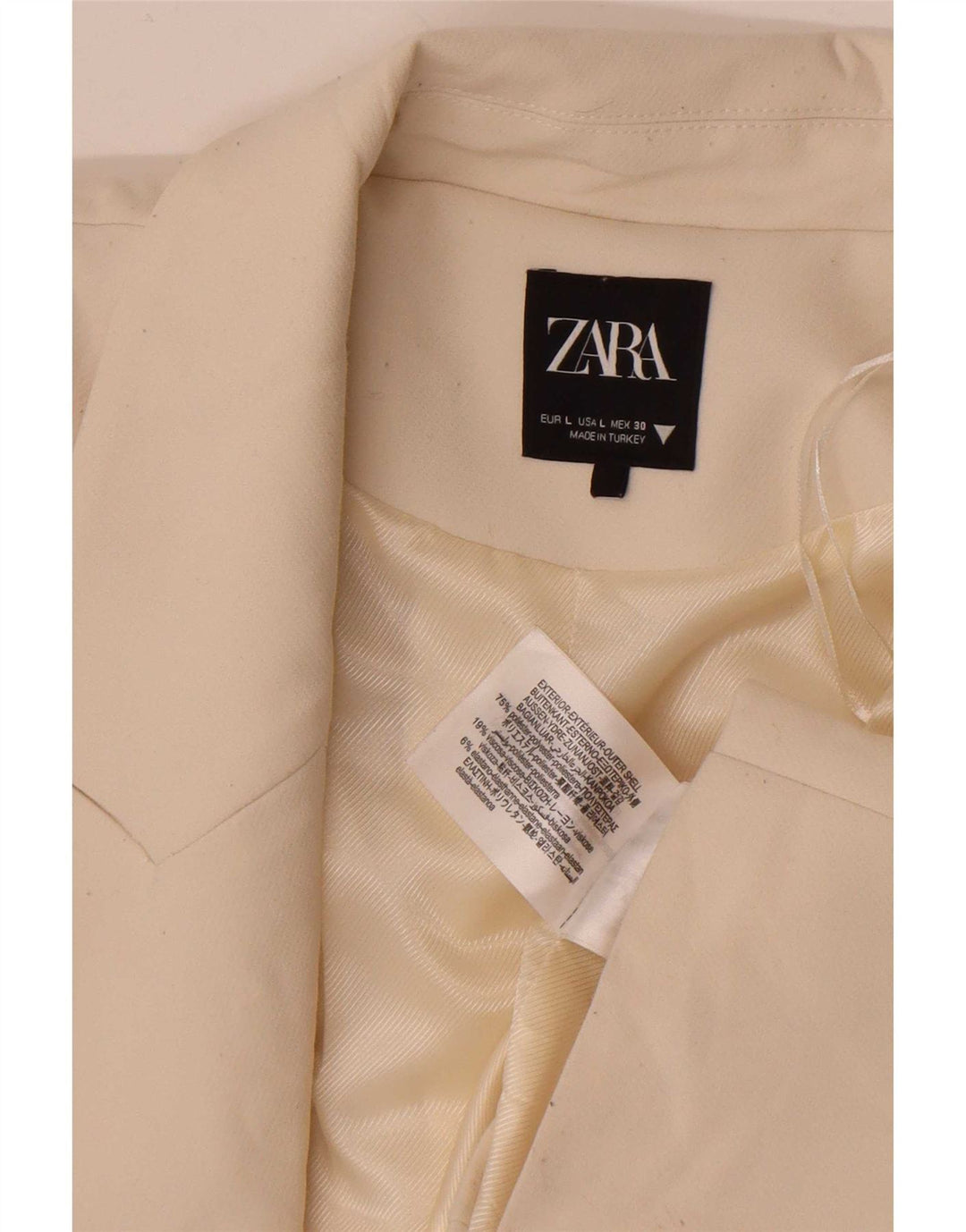 Женское открытое болеро Zara UK 16, большой размер, белый полиэстер