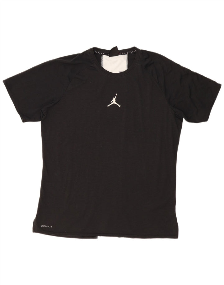 Мужская футболка Jordan Dri Fit с графическим рисунком, большой черный полиэстер с цветными блоками