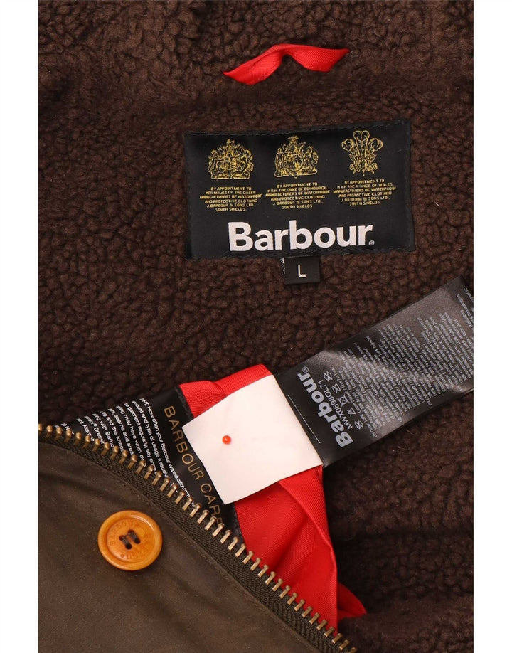 Мужская куртка Barbour из вощеного хлопка с капюшоном UK 40, большая коричневая