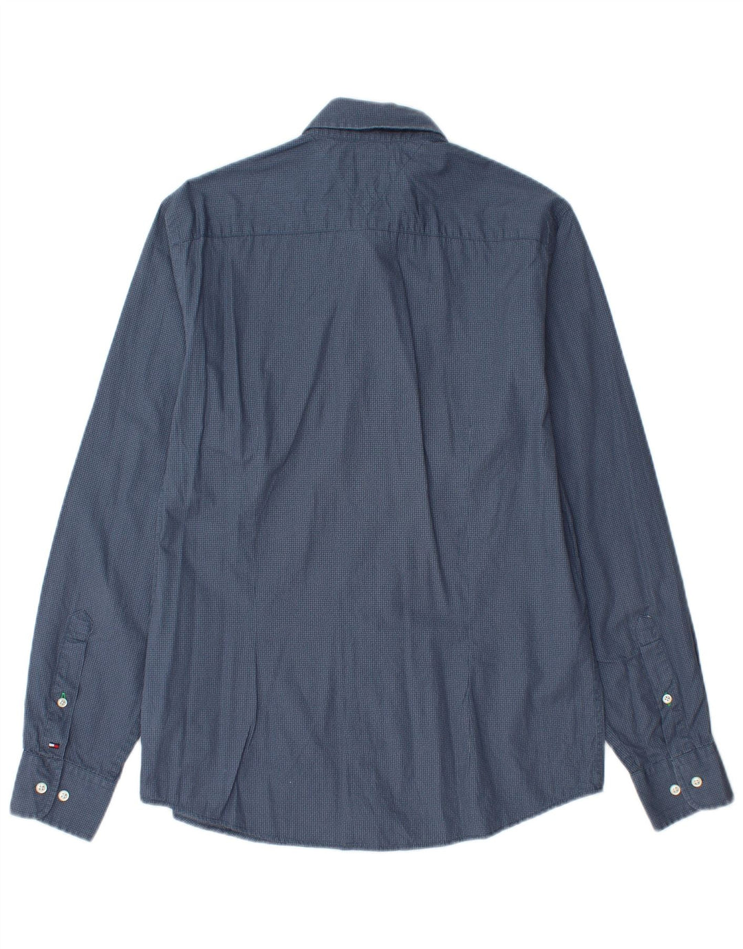 TOMMY HILFIGER Мужская рубашка приталенного кроя из хлопка среднего синего цвета в крапинку