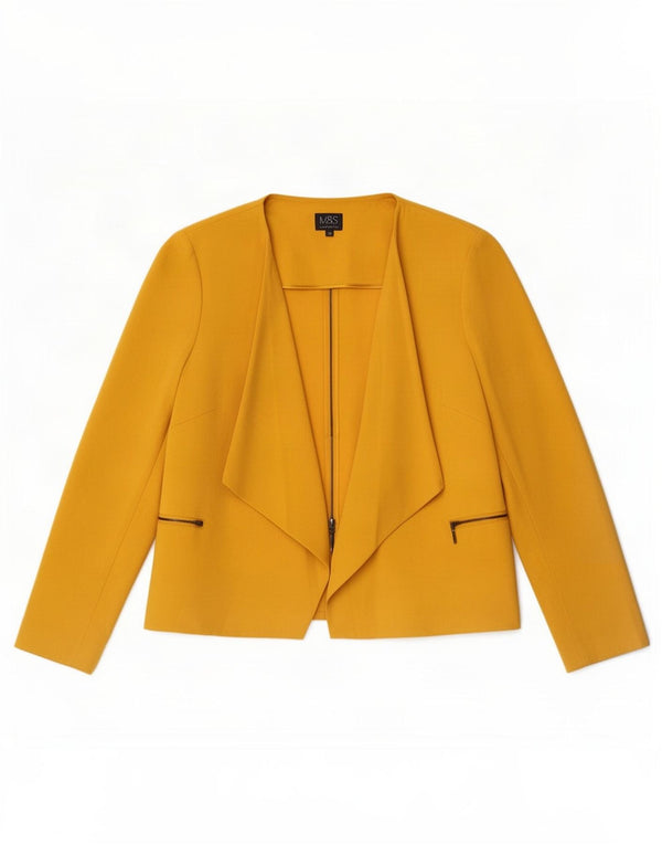 Женский открытый пиджак Marks & Spencer UK 20 2XL, желтый полиэстер