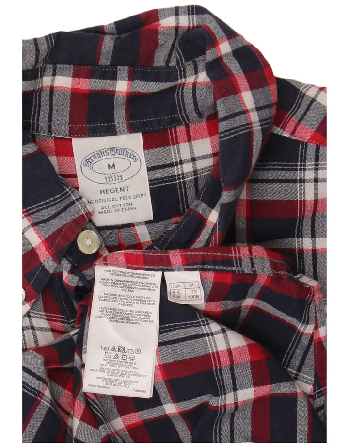 Мужская рубашка Regent с коротким рукавом Brooks Brothers среднего размера, темно-синяя клетка